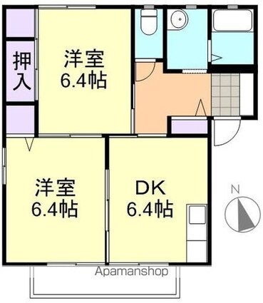 オール・ラヴィーヌ　　Ｂ棟[2DK/47.28m2]の間取図