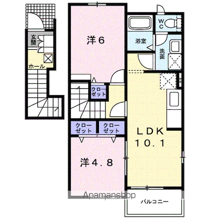 ブラウンヴィラＡ[2LDK/50.27m2]の間取図
