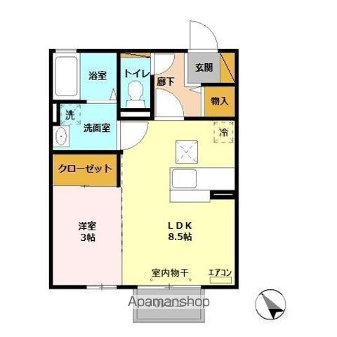 神栖市大野原のアパートの間取り