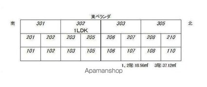 古川フラット[2DK/37.12m2]の配置図