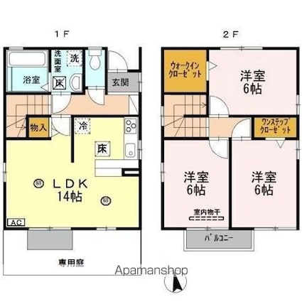 ファベルテンポ和田東　Ａ棟[3LDK/79.78m2]の間取図
