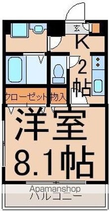 サンジェルマン東中神[1K/27.62m2]の間取図