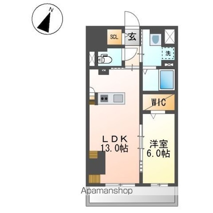 和歌山県和歌山市友田町２丁目[1LDK/48.22m2]の間取図