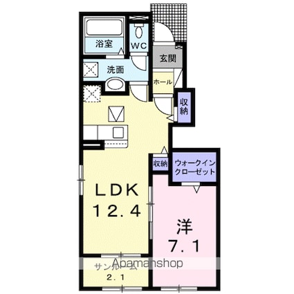 グリーン琥珀甲南Ⅱ[1LDK/50.08m2]の間取図