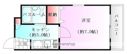 プレアデスマンションⅢ[1K/20m2]の間取図