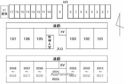 香川県高松市高松町[3DK/51.3m2]の配置図