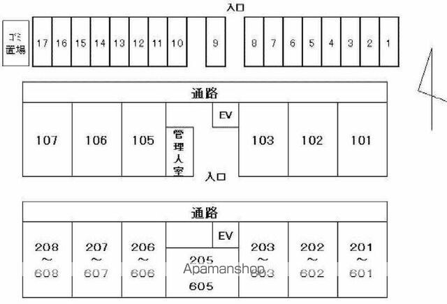 香川県高松市高松町[3DK/51.3m2]の配置図
