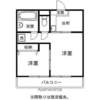 シティパーク[2K/33m2]の間取図