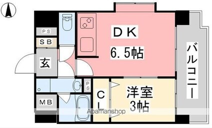 ツイン・ハーモニー道後Ⅱ[1DK/28.45m2]の間取図