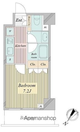 アクティ東仲通り[1K/26.37m2]の間取図