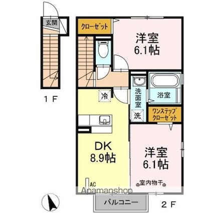プリマヴェーラ　Ｉ[2DK/54.05m2]の間取図
