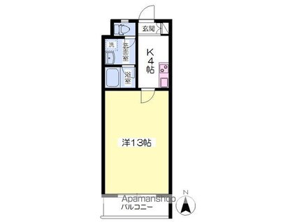 カーサフローラ[1K/38m2]の間取図