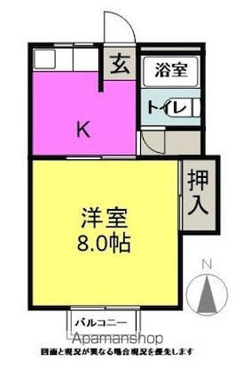 コーポ大木[1K/25m2]の間取図