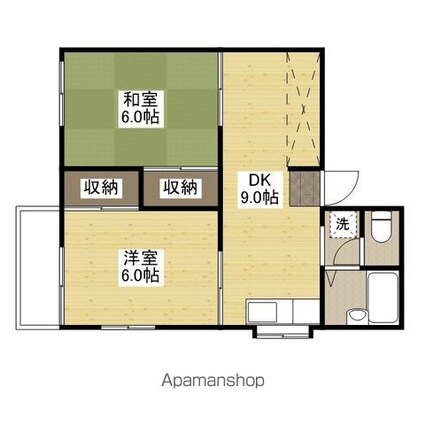 フォーブル川村[2DK/41.3m2]の間取図