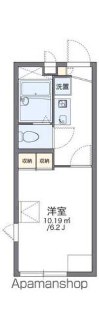 レオパレスベルソー[1K/19.87m2]の間取図