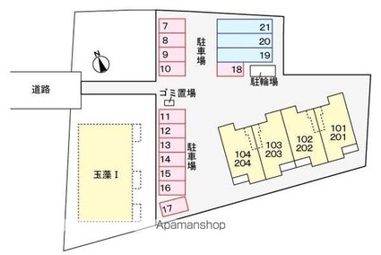 香川県高松市上福岡町[2LDK/57.32m2]の配置図