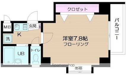 ビルトモア西新宿[1K/22.76m2]の間取図