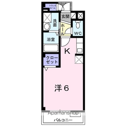 エトワール和田[1K/25.22m2]の間取図