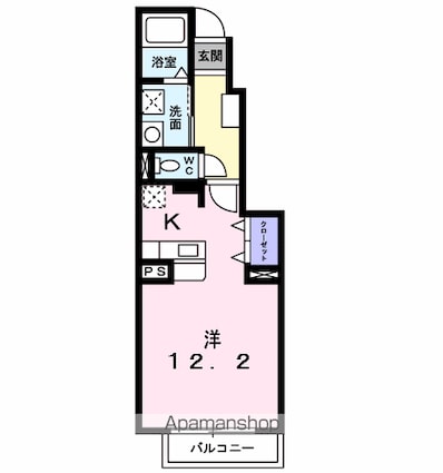 グランツ城西[1R/32.9m2]の間取図