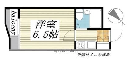 東京都世田谷区南烏山６丁目[1K/16.64m2]の間取図