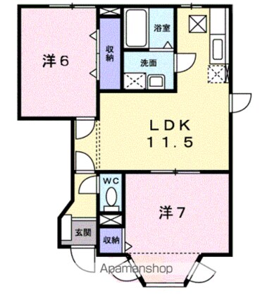 エクセルコートⅡ[2LDK/53.51m2]の間取図