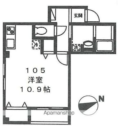 エリュシオン[1R/30.64m2]の間取図