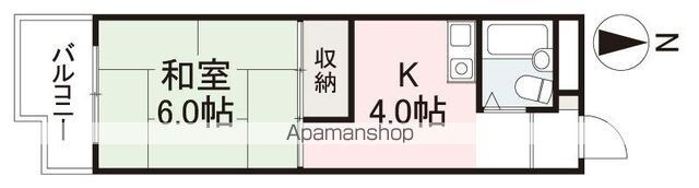 香川県高松市郷東町[1K/27.9m2]の間取図