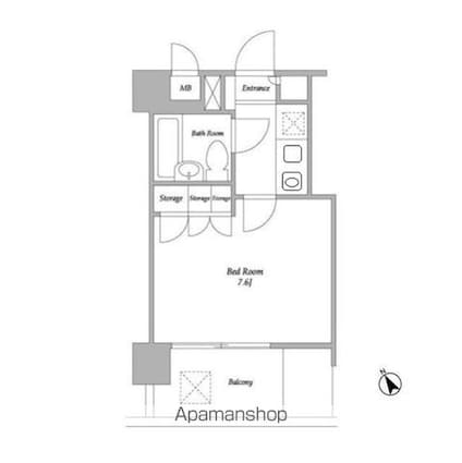ファシネス玉川台[1R/21.86m2]の間取図