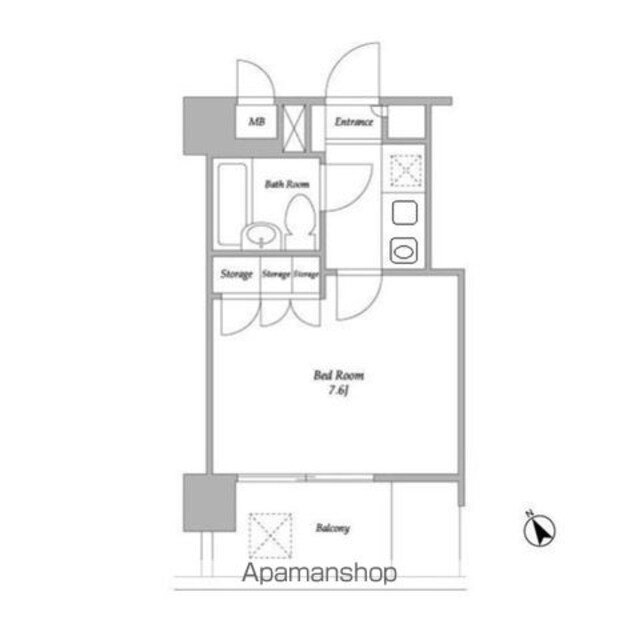 ファシネス玉川台[1R/21.86m2]の間取図