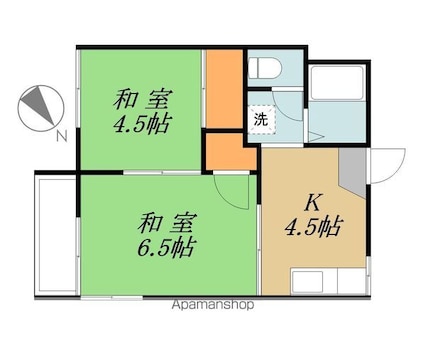 東京都練馬区東大泉７丁目[2K/30.5m2]の間取図