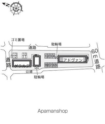 レオパレスアドヴァン[1K/19.87m2]の配置図