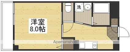 岡山県倉敷市松島[1K/26m2]の間取図