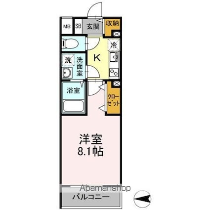 Ｄーｒｏｏｍ早稲田[1K/27.03m2]の間取図