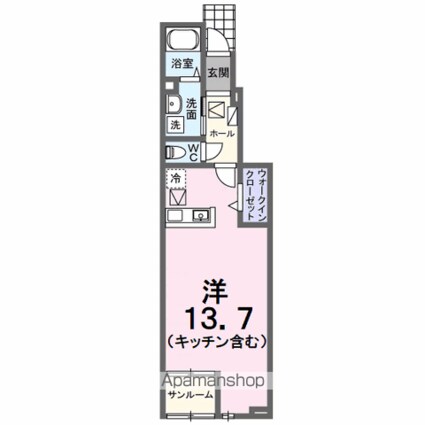 ウッド　ウィル[1R/40.16m2]の間取図
