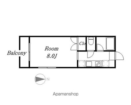 ヴァンヴェール名古屋[1K/24.94m2]の間取図