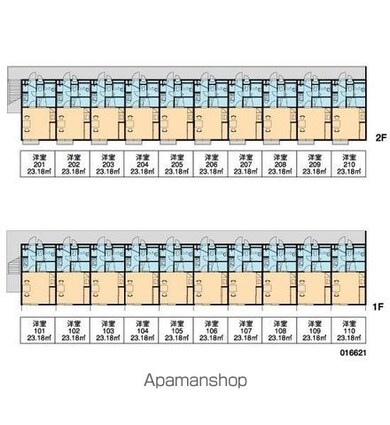 レオパレスエクレール鬼無[1K/23.18m2]の配置図