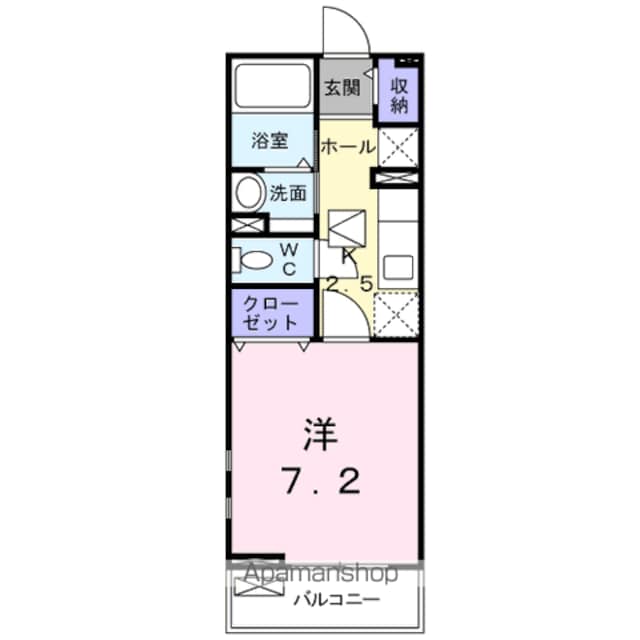 ルピエ紀三井寺[1K/27.18m2]の間取図