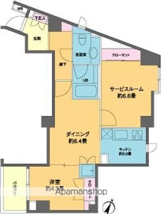 カスタリア南麻布[1SDK/51.07m2]の間取図