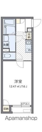 クレイノプランロード春江[1K/24.58m2]の間取図