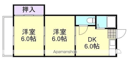 岡山県倉敷市川入[2DK/34.8m2]の間取図