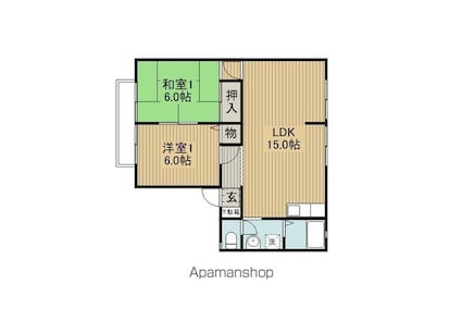サンプエルト[2LDK/59m2]の間取図