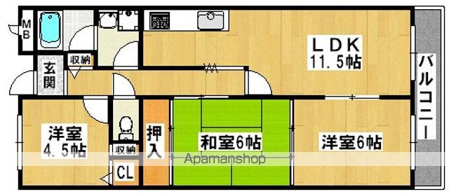 ヴィラ三国ヶ丘IIの間取り写真