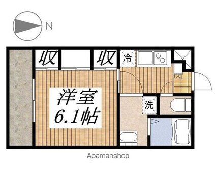 東京都立川市幸町５丁目[1K/21.53m2]の間取図