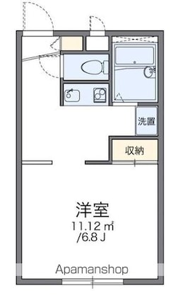 香川県高松市木太町[1K/23.18m2]の間取図