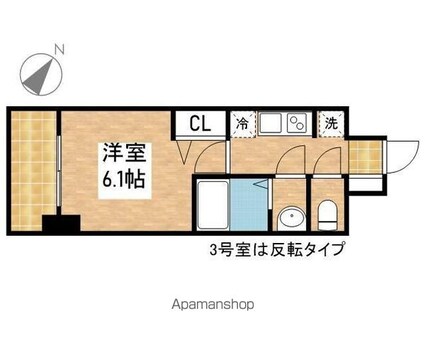 アステリ鶴舞エーナ[1K/21.24m2]の間取図