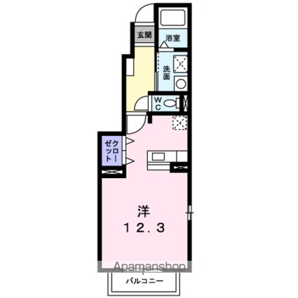 クレディ・メゾン[1R/32.9m2]の間取図