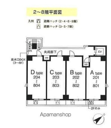 ジェノヴィア新宿中落合スカイガーデン[1K/25.84m2]の配置図