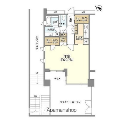 マスタービュー　レジデンス[1K/61.74m2]の間取図