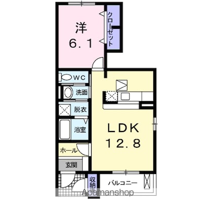 ボンヌ・シャンス・ガーデンＡ[1LDK/46.03m2]の間取図