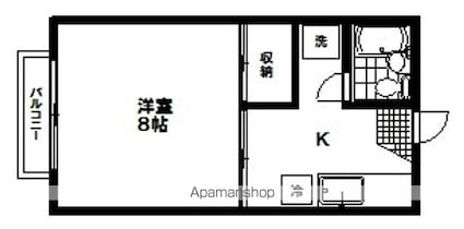 ＳＳコーポ[1K/26.4m2]の間取図